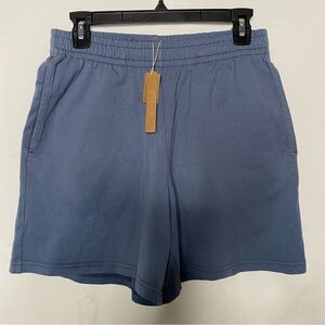 NWT SKIMS Outdoor Heavy Cotton Jersey Long Short Color Is Harbor Size XS